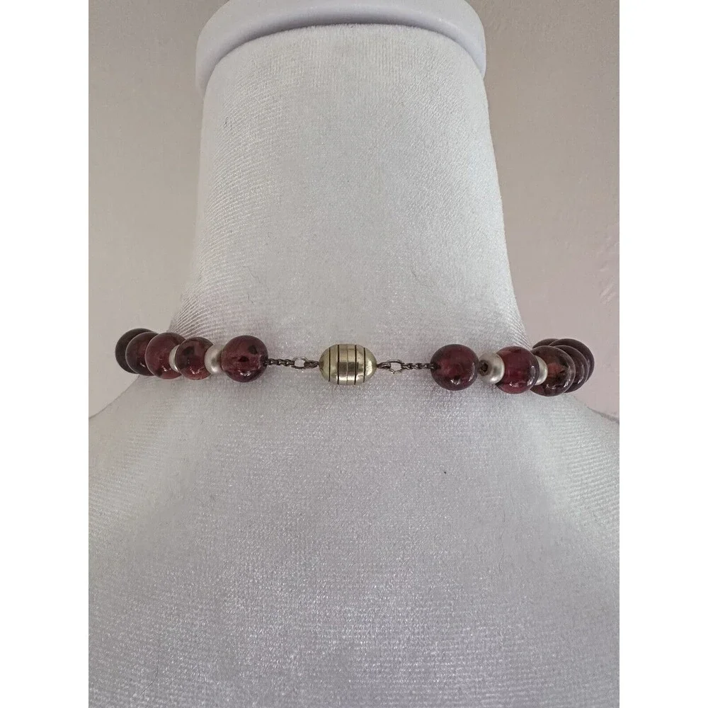 Vintage 1930s Louis Rousselet Art Deco Amber Glass Bead Carved Galalith Necklace